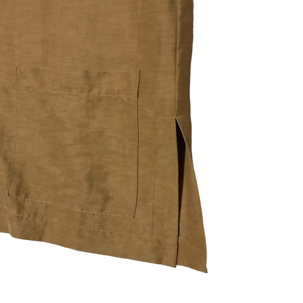 vtg COUNTY ROAD sz X Small Blazer Jacket Pockets Minimalist Linen Silk Gold + - Picture 6 of 6